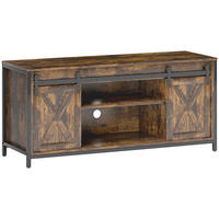 TV-SCHRANK, Fernsehtisch für Fernseher bis zu 60 Zoll, 120 x 40 x 54 cm Braun - Schwarz/Braun, Holzwerkstoff/Metall (40/54/120cm) - HOMCOM