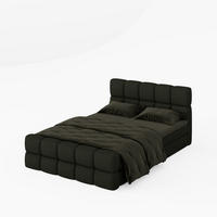 BOXBETT Vanessa 180/200 cm, in Grün, Bouclé-Stoff, Bettkasten, Matratze, Topper - Grün, Textil (180/200cm) - Barchello