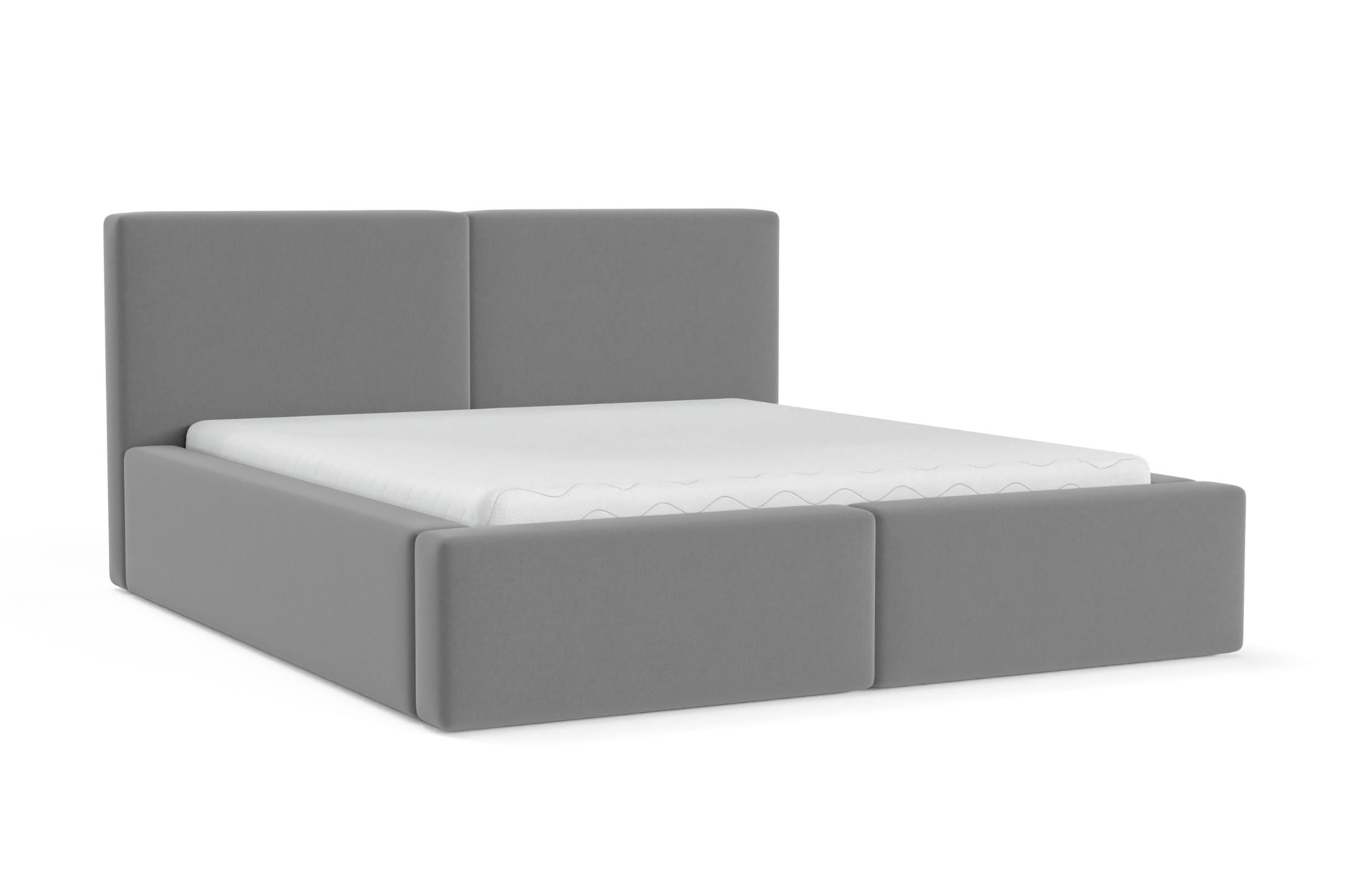 POLSTERBETT BERNO 160/200 in Velours Grau - Grau, Holz/Holzwerkstoff (160/200cm) - Deine Möbel 24