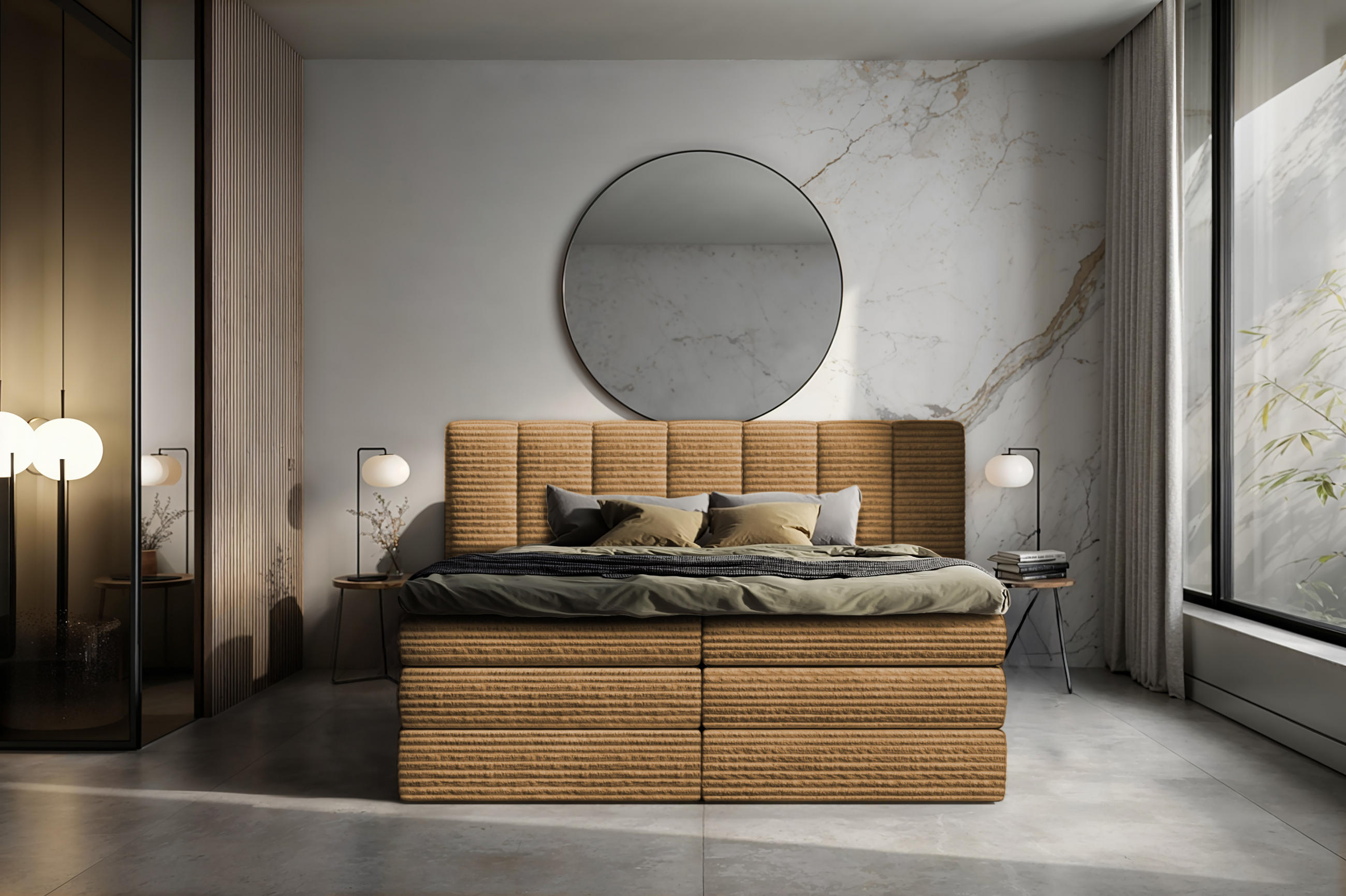 BOXSPRINGBETT Traum 160x200 cm mit Bettkasten – Braun, Kaltschaum-Topper - Braun, Textil (160/200cm)