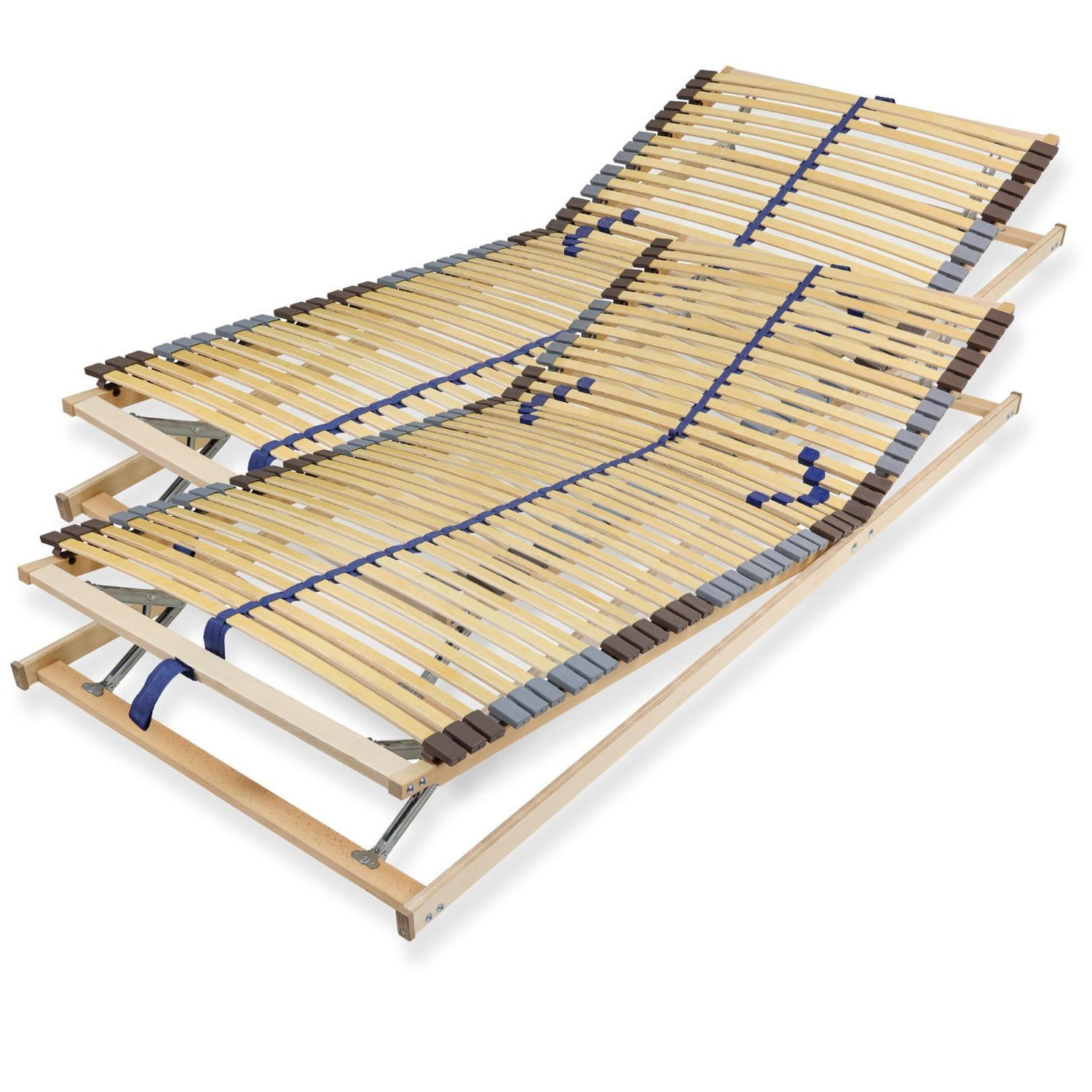 LATTENROST 200x200 cm verstellbares Kopf & Fußteil vormontiert 42 Latten 7-Zonen Traglast 150 kg Birkenschichtholz - Braun, Holz (200/200cm) - Sleepneo