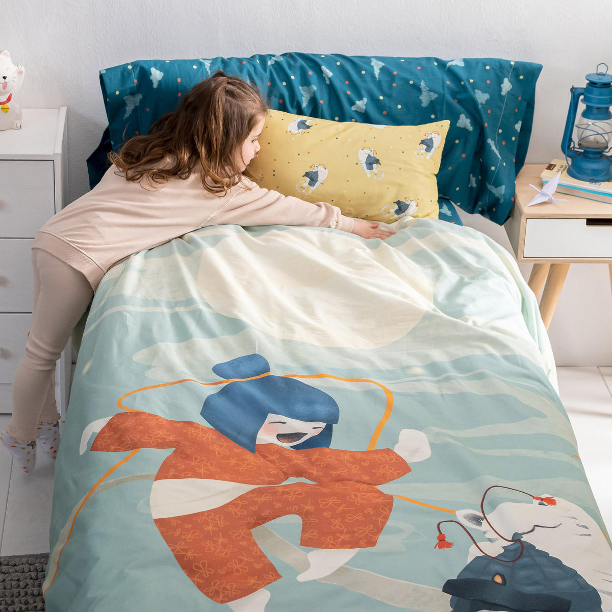 BETTBEZUG 2er-Set teiliges the warrior 135/140x200 cm (standardgrösse) mehrfarbig - Multicolor, Textil (140/200cm) - Happy Friday