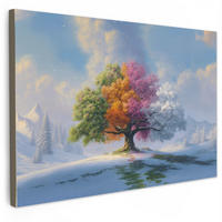 SLIKA NA PLATNU Letni časi 60x40 cm - večbarvno, tekstil (60/40cm) - MuchoWow