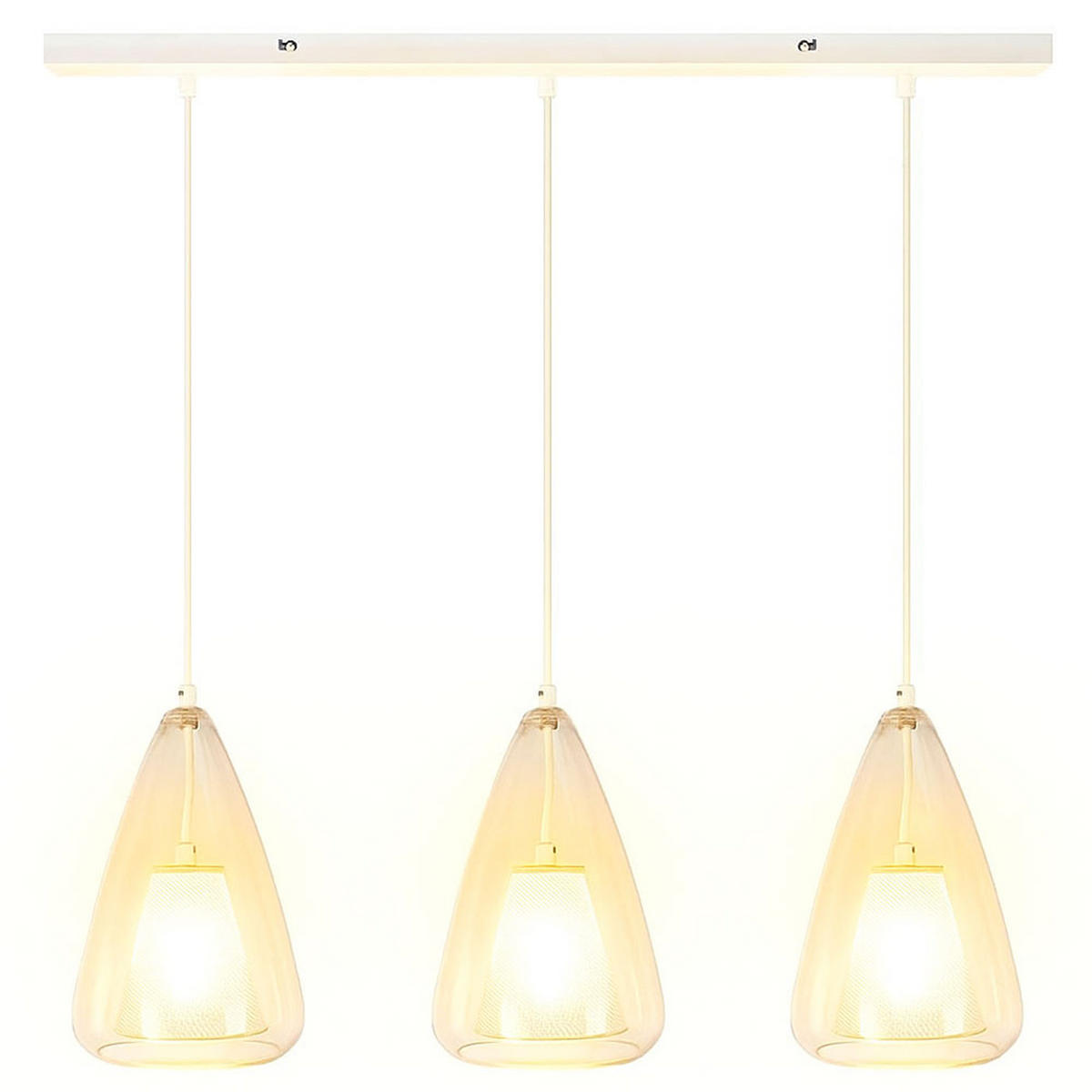 PENDELLEUCHTE Metall Weiß Klar - Weiß, Metall (75/16.5/150cm) - Nowa