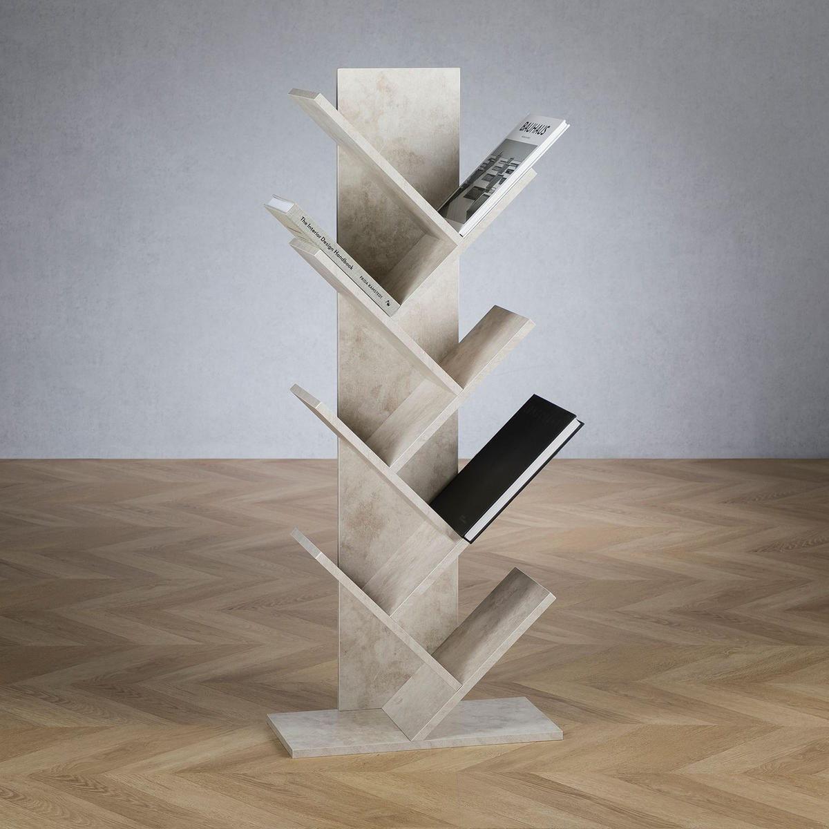 BÜCHERREGAL JULES - Grau, Holzwerkstoff (48/116/23cm) - IDIMEX