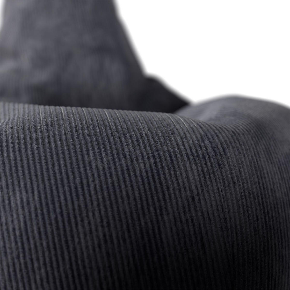 SITZSACK Chillex mit Hocker L Cord dunkelgrau - Dunkelgrau, Textil (75/84/79cm) - Juskys
