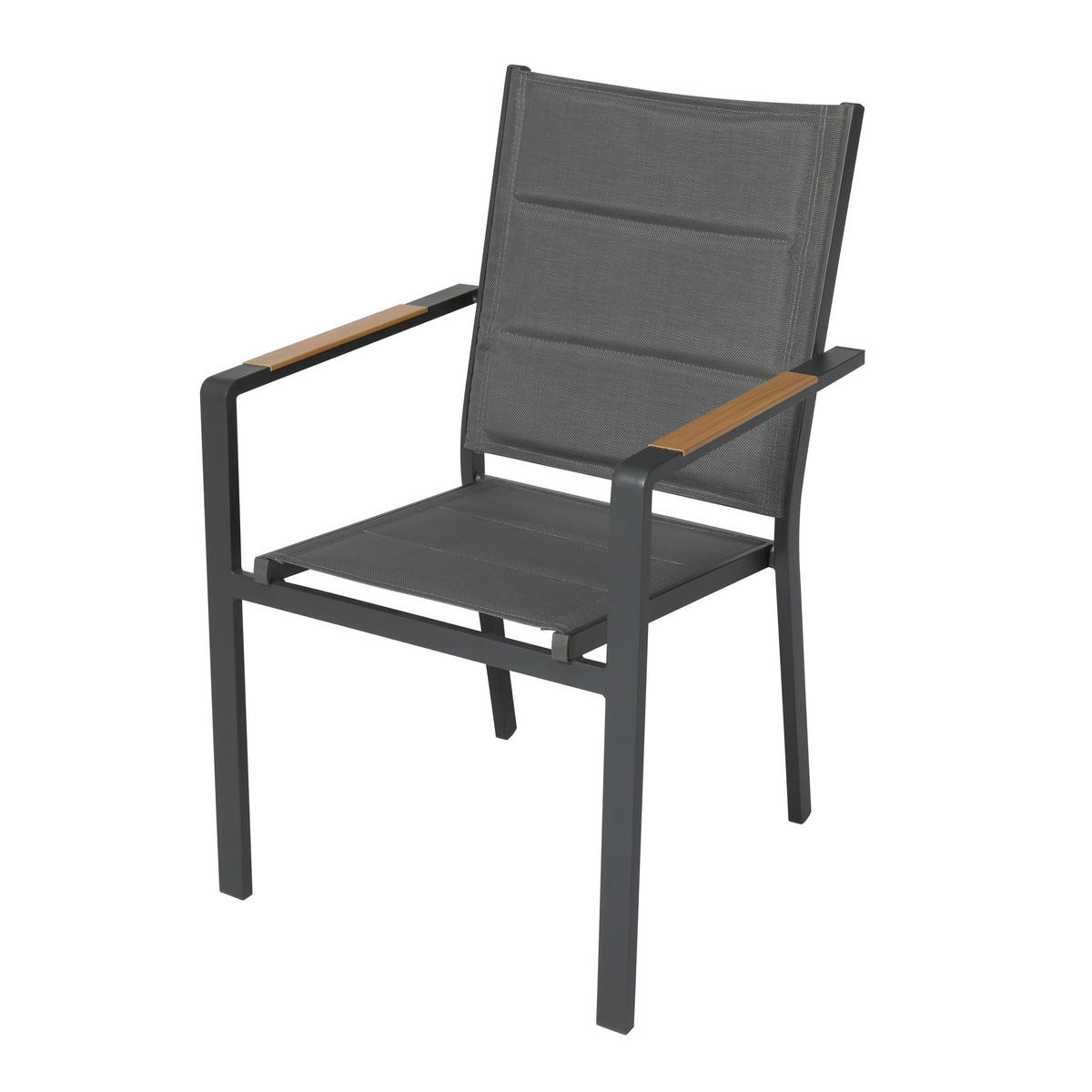 GARTENSTUHL 2-tlg., Grau - Grau, Textil (56/90/55.5cm) - Oviala