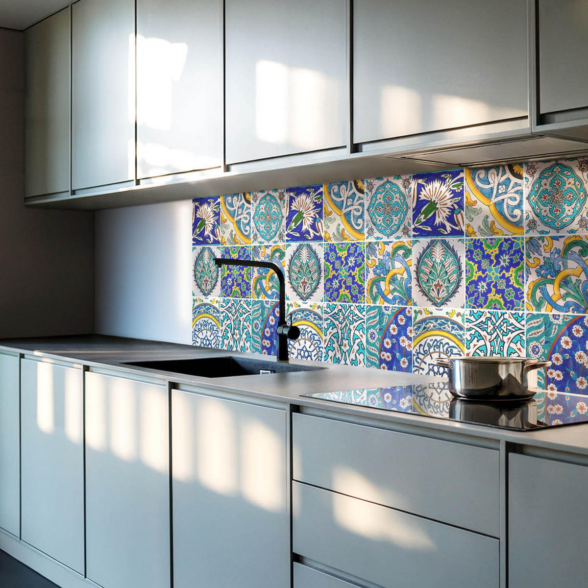 WANDPANEEL 4x 50x50 cm selbstklebend Cordalla - Dunkelblau, Kunststoff (50/1.6/50cm) - Wallfluent