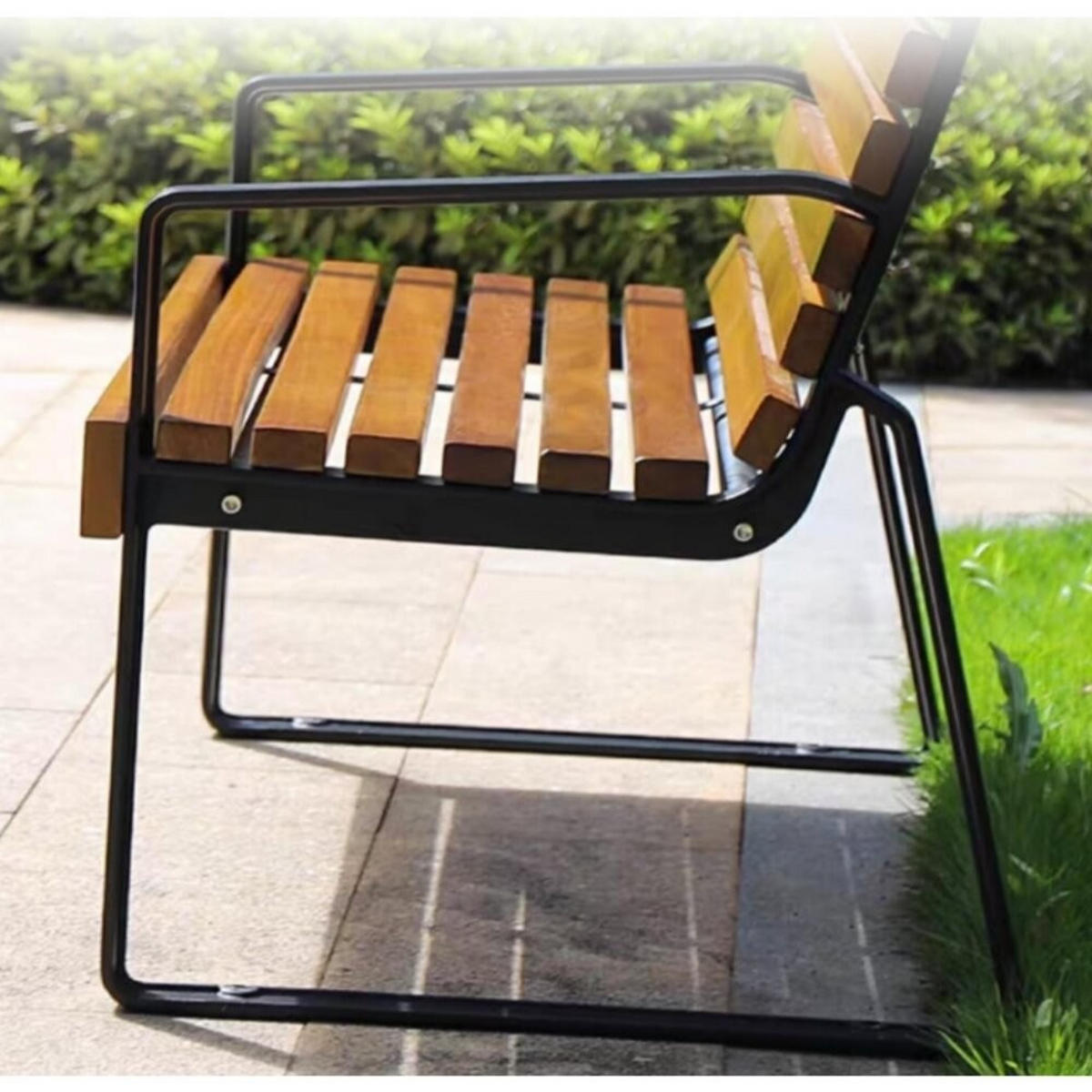 GARTENSTUHL – Massivholz und Aluminium - Schwarz, Holz (67/82/145cm)
