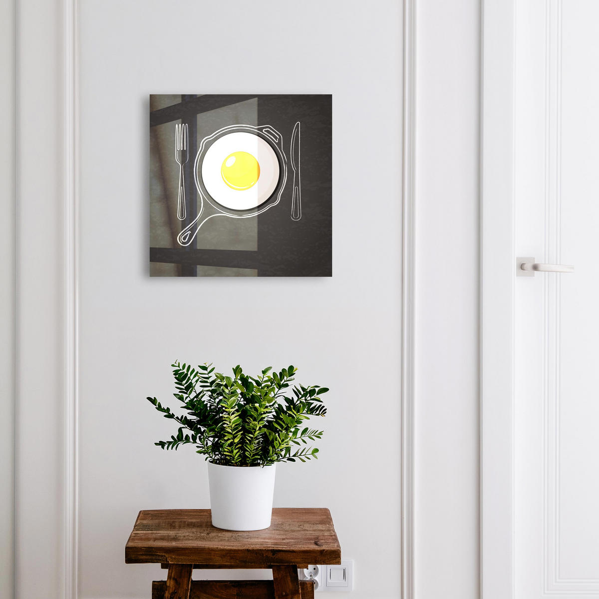 SCHLÜSSELBOX Schwarz 30x30 cm- Türöffnung nach rechts - Spiegelei - Schwarz, Metall (30/30/5cm) - TULUP
