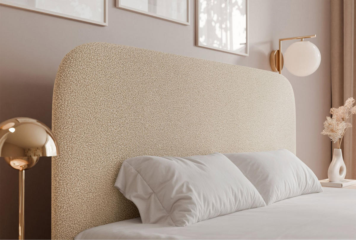 POLSTERBETT Sonvivo Hellbeige Bouclé 160x200 cm - Ecru, Kunststoff/Textil (160/200cm) - Selsey