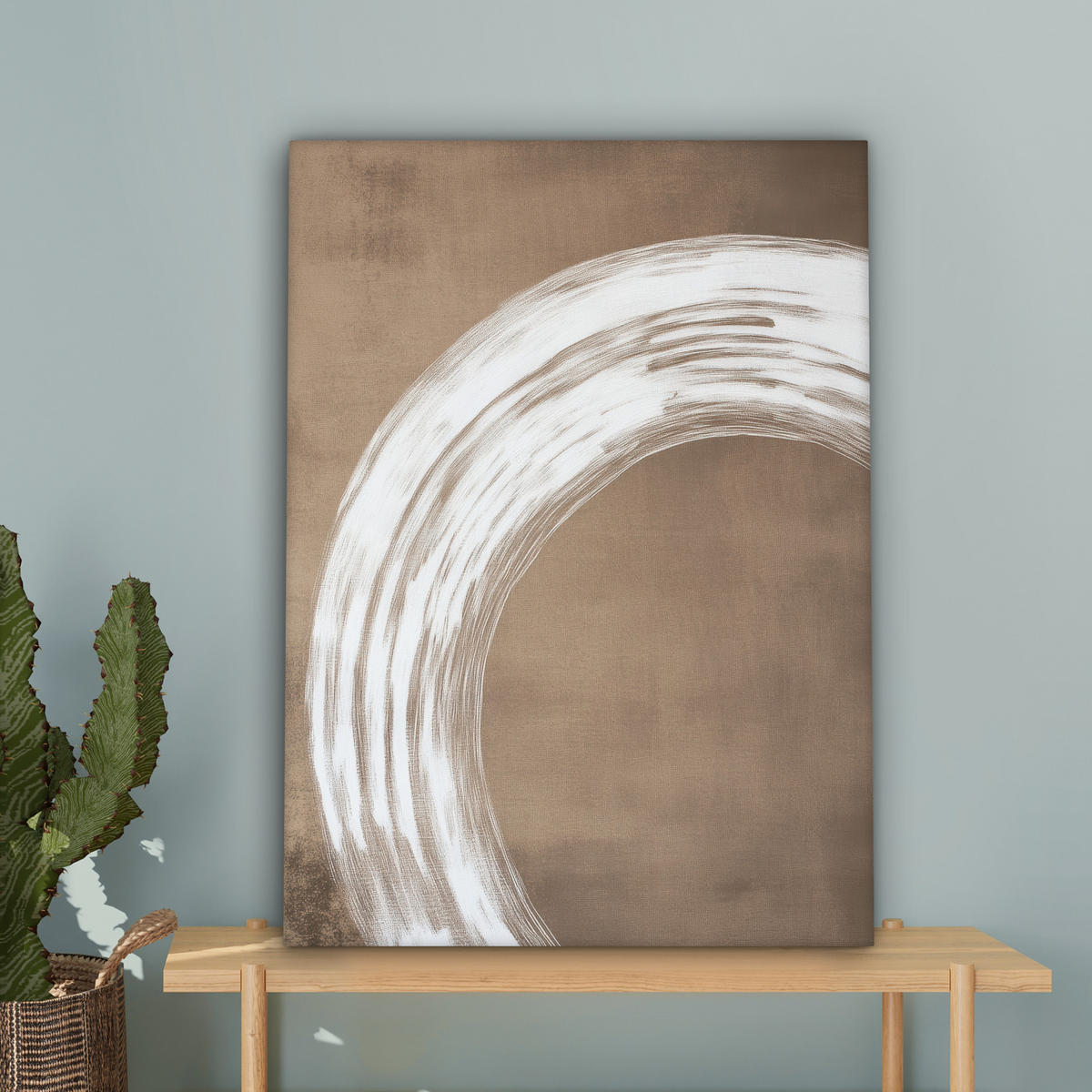 LEINWANDBILD Farbe - Braun - Japandi 60x80 cm - Kupferfarben, Textil (60/80cm) - MuchoWow