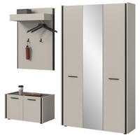 GARDEROBEN-SET 3-teilig Kaschmir 197 x 190 cm, Garderobenkombination mit Soft-Close - Kaschmir/Schwarz, Holzwerkstoff/Kunststoff (197/190/40cm) - Inn.Furn