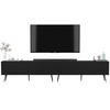 TV-LOWBOARD 2-er Set Elpis Schwarz matt mit Metallbeinen 150 cm Glamour - Schwarz, Holzwerkstoff (300/60.5/36.5cm) - Meble Lindner