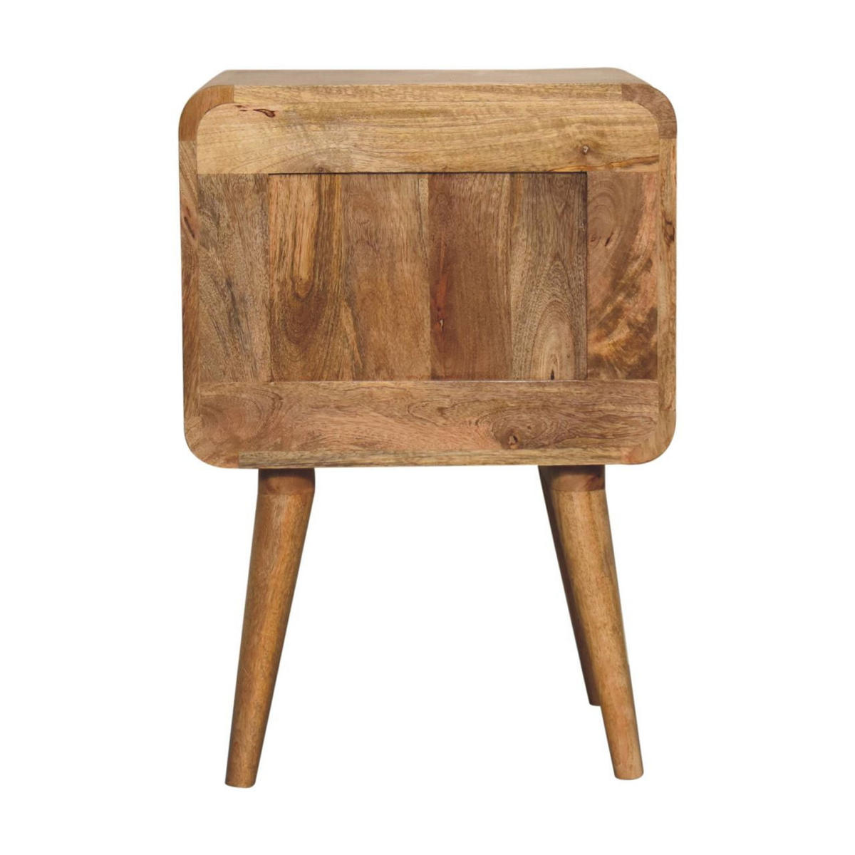 NACHTTISCH T-Bar Riffel, beige - Beige/Messingfarben, Mangoholz/Holz (35/65/45cm) - Artisan Furniture