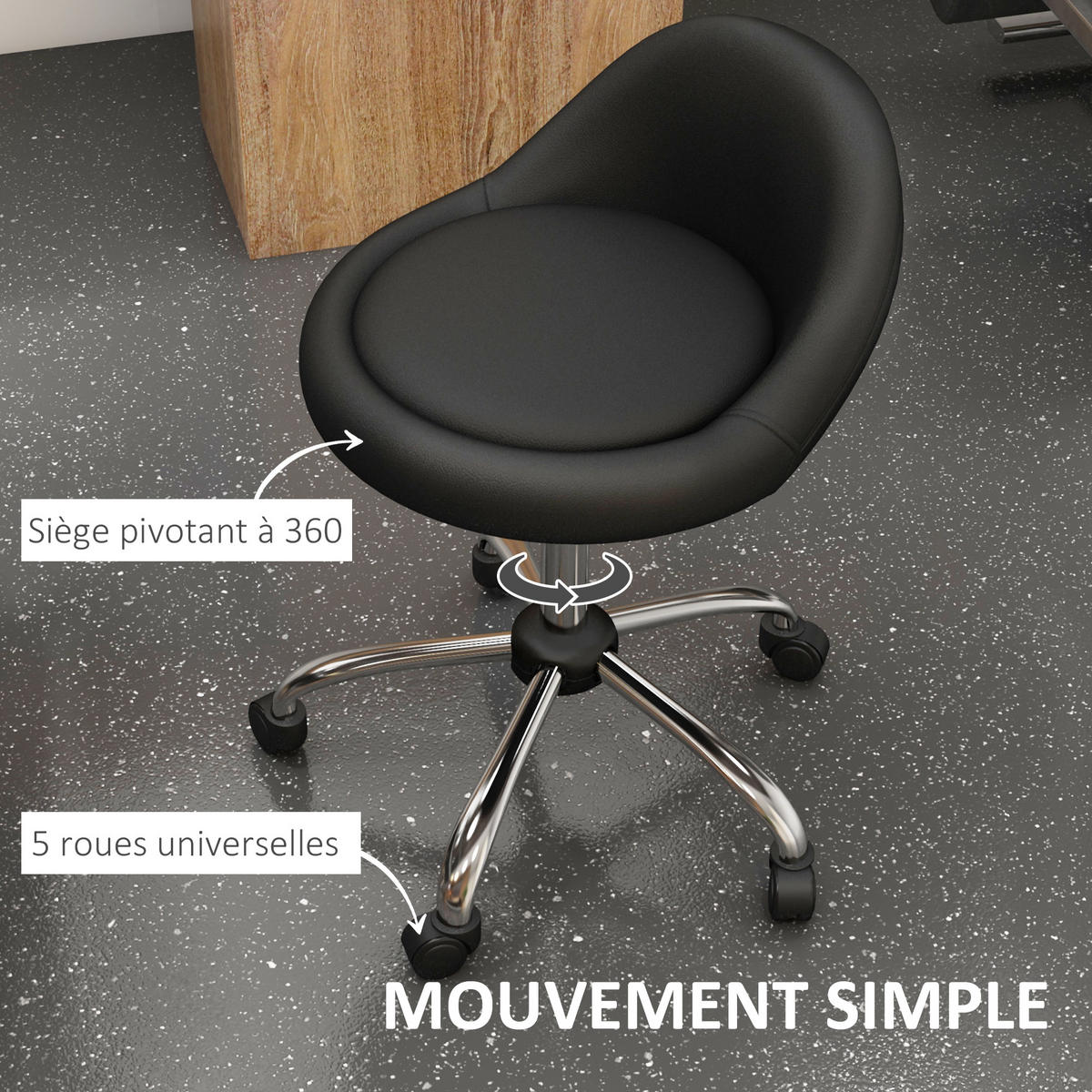 BÜROHOCKER DE-18015 höhenverstellbar 53-73 cm Schwarz - Schwarz, Metall (50/83/50cm) - ComfortXL