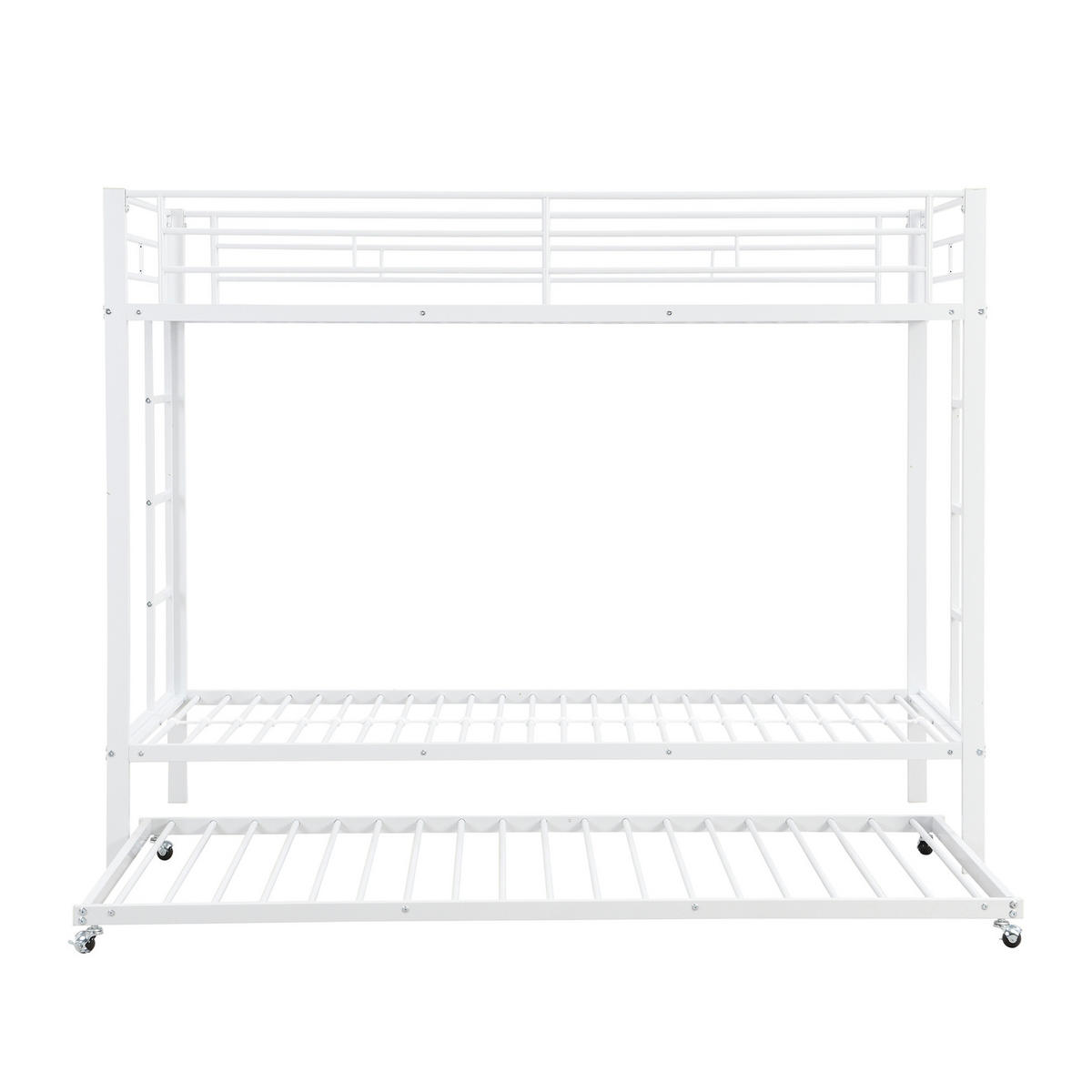 ETAGENBETT mit Ausziehbett 90x200 cm Metall Weiß - Weiß, Metall (90/200cm) - Beauniv