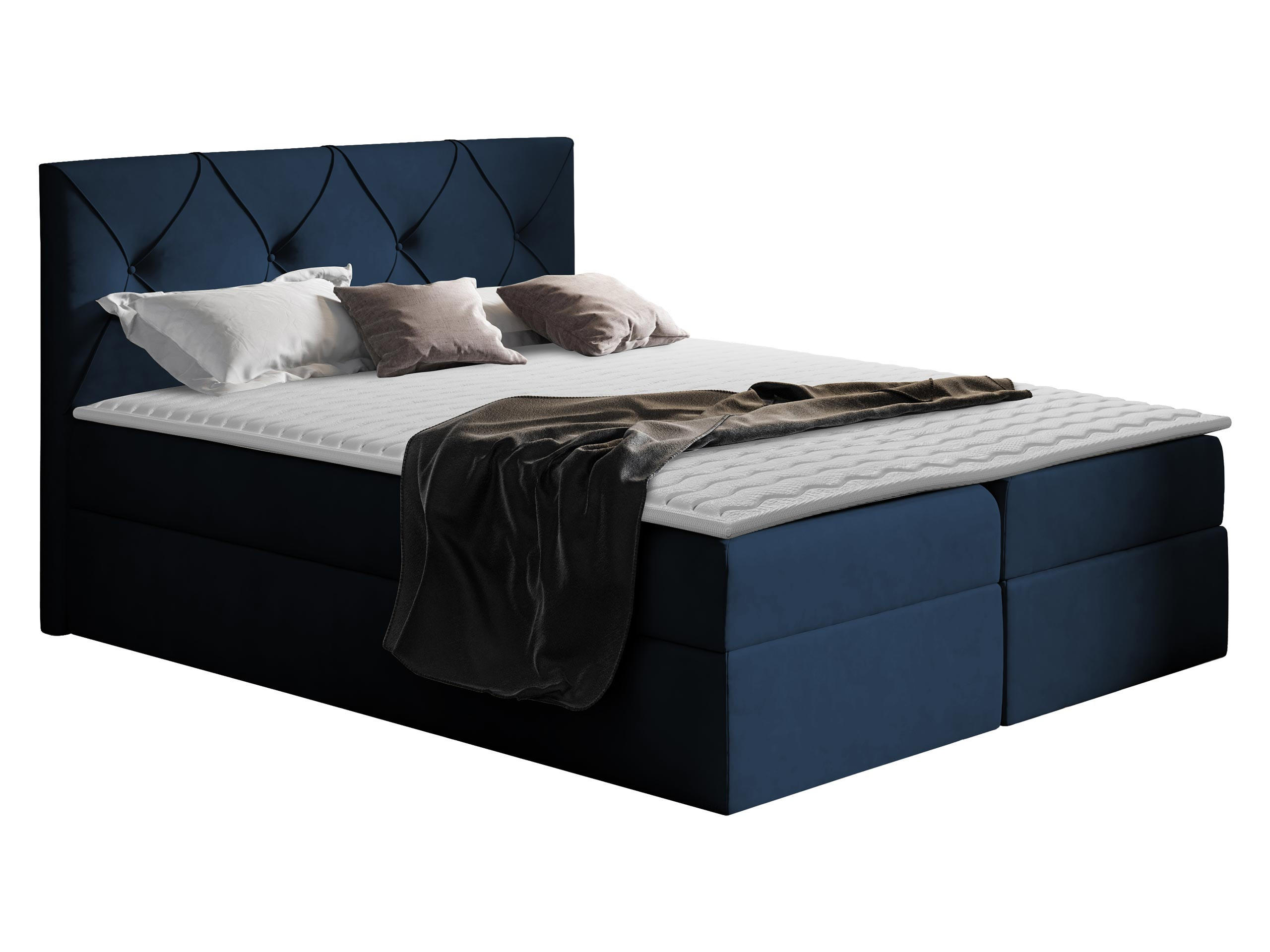 Mirjan24 Boxbett Dunkelblau 200x200 cm