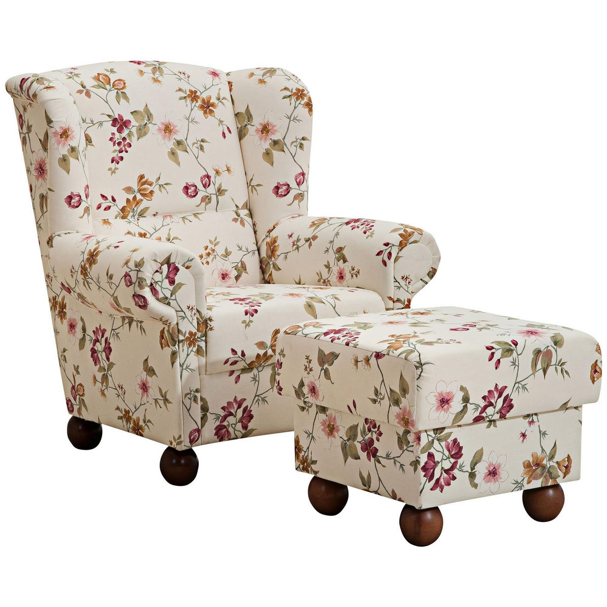 HOCKER Kasha Bezug Flachgewebe Buche nussbaum dunkel / weiß - Wengefarben/Naturfarben, Kunststoff (54/48/54cm) - 58aufmkessel