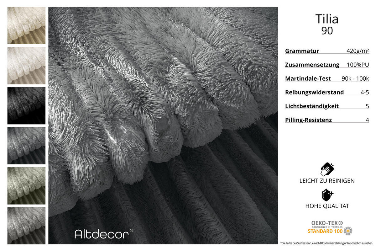 BOXBETT mit Matratze H4 und Lattenrost - TOLO-Z - 120x200 Cord - Dunkelgrau - Dunkelgrau, Holzwerkstoff (120/200cm) - ALTDECOR