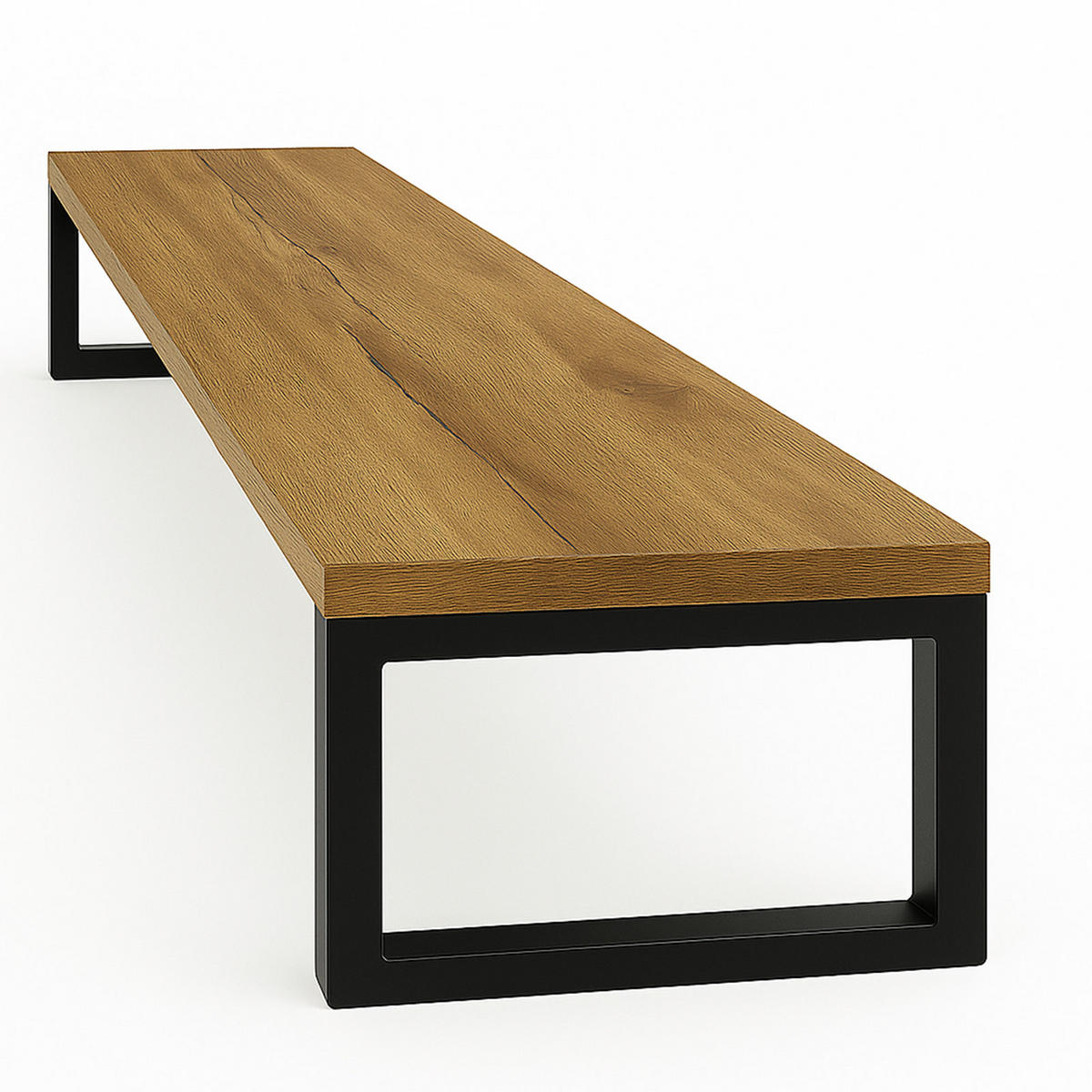 SCHREIBTISCHAUFSATZ Holzoptik Metall Erlefarben Schwarz Monitorablage 90x20x10 cm - Erlefarben/Schwarz, Holzwerkstoff/Metall (20/90/10cm) - Begryf