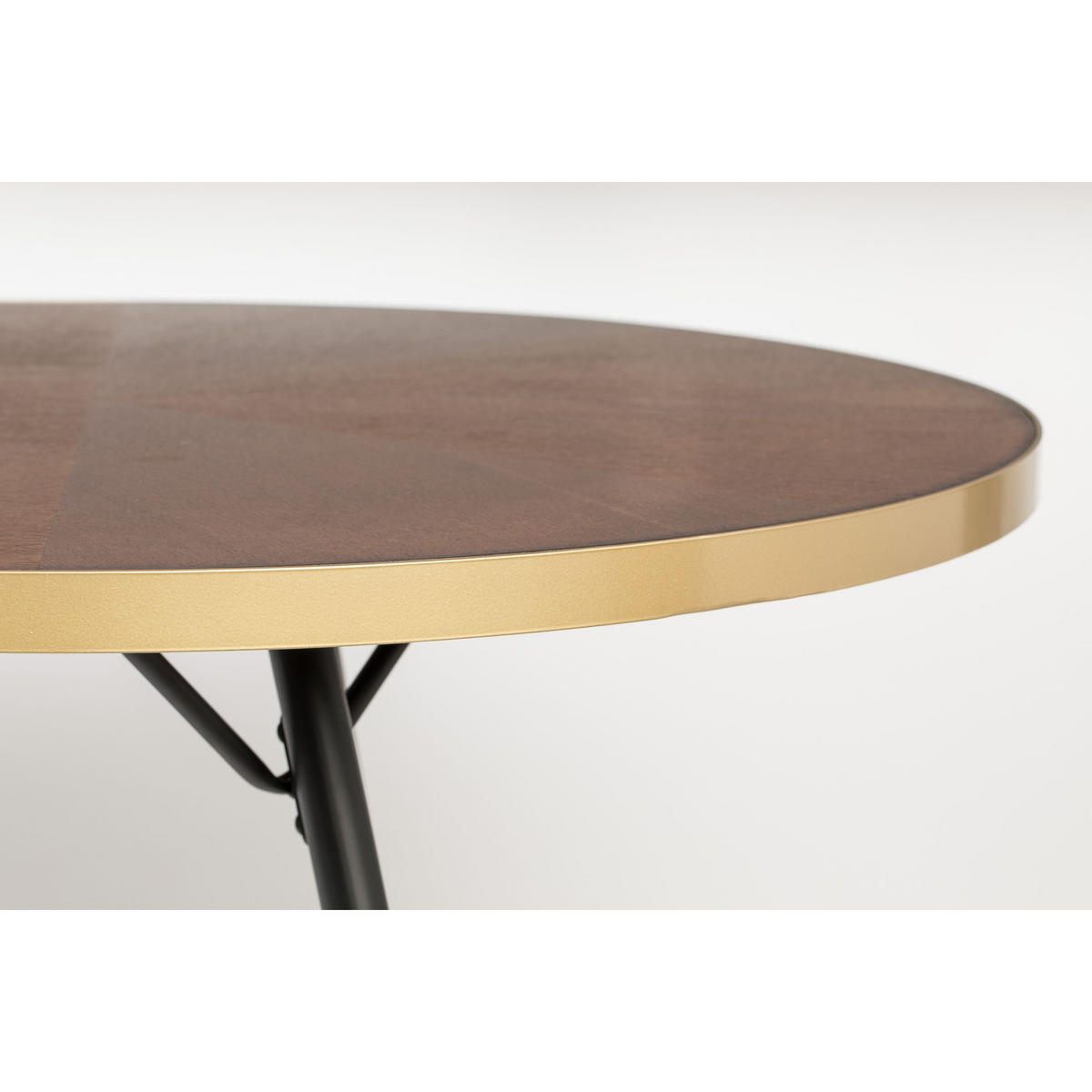 ESSTISCH Denise Oval 220x90 cm Braun/ Gold - Braun, Holz (200/90/75cm) - Housecraft Living