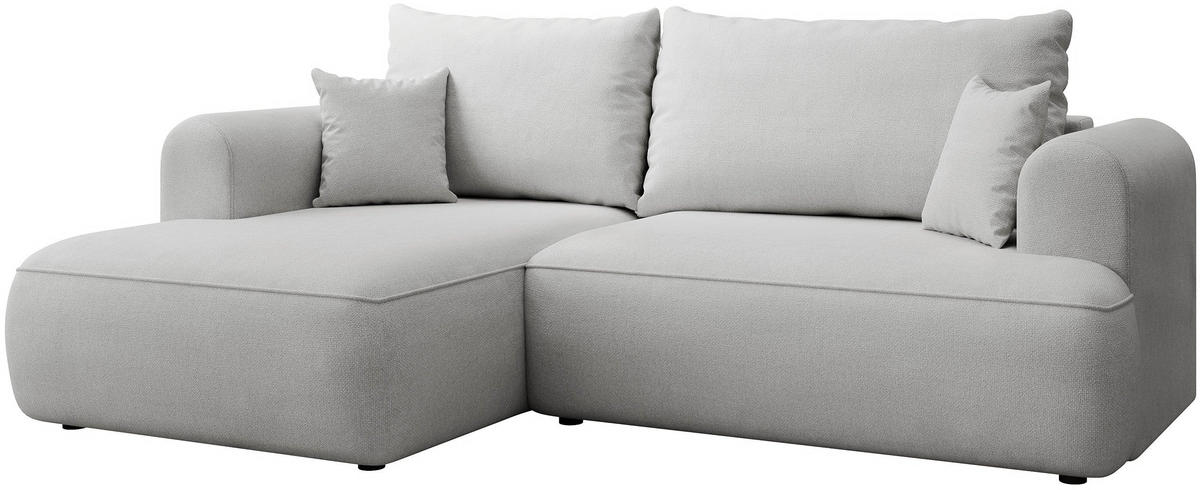 ECKSOFA Ovo Mini Hellgrau links - Hellgrau/Schwarz, Kunststoff/Textil (238/156cm) - Selsey