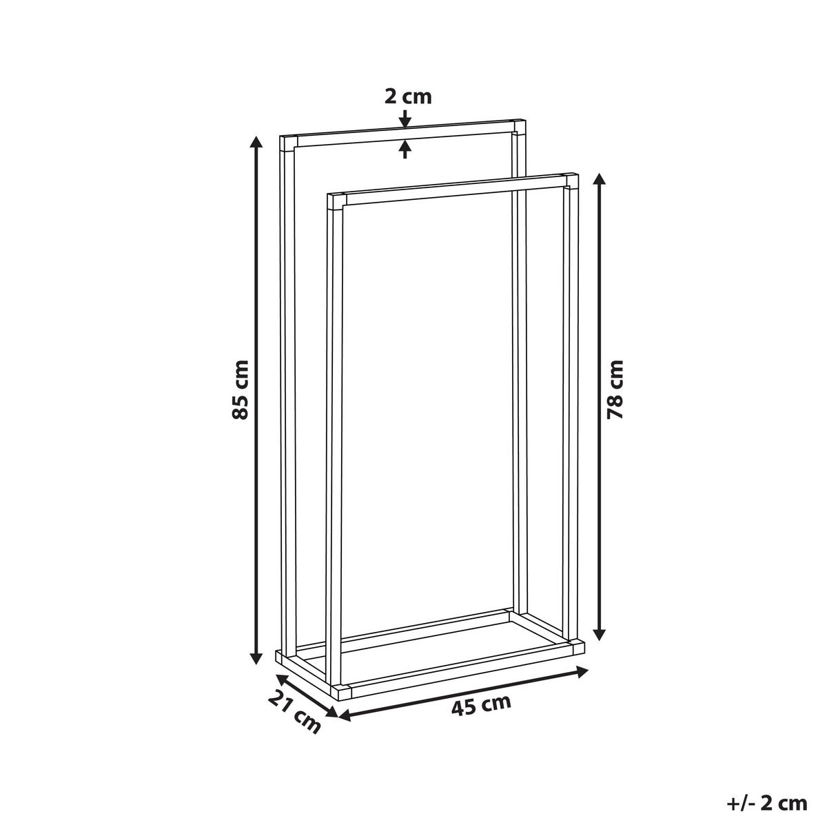 HANDTUCHSTÄNDER Stahl schwarz 45x85 cm Recreo - Schwarz, Metall (45/85/21cm) - Beliani