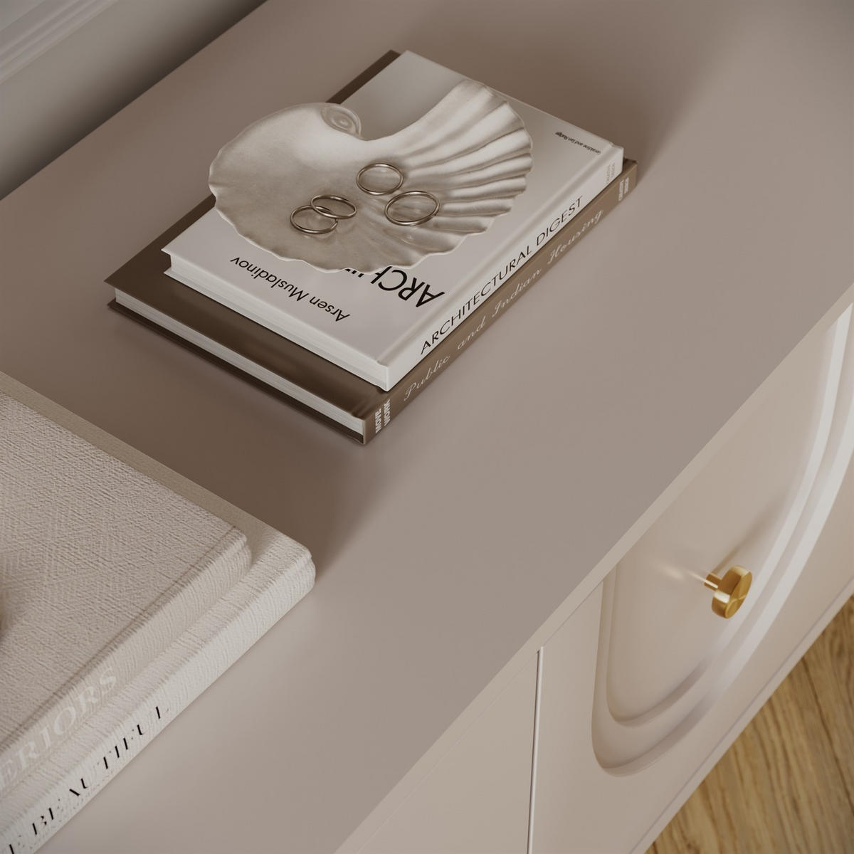 TV-SCHRANK LIBERTY auf Holzbeinen kaschmirfarben - Kaschmir, Holzwerkstoff (154/53.5/39cm) - Lookway