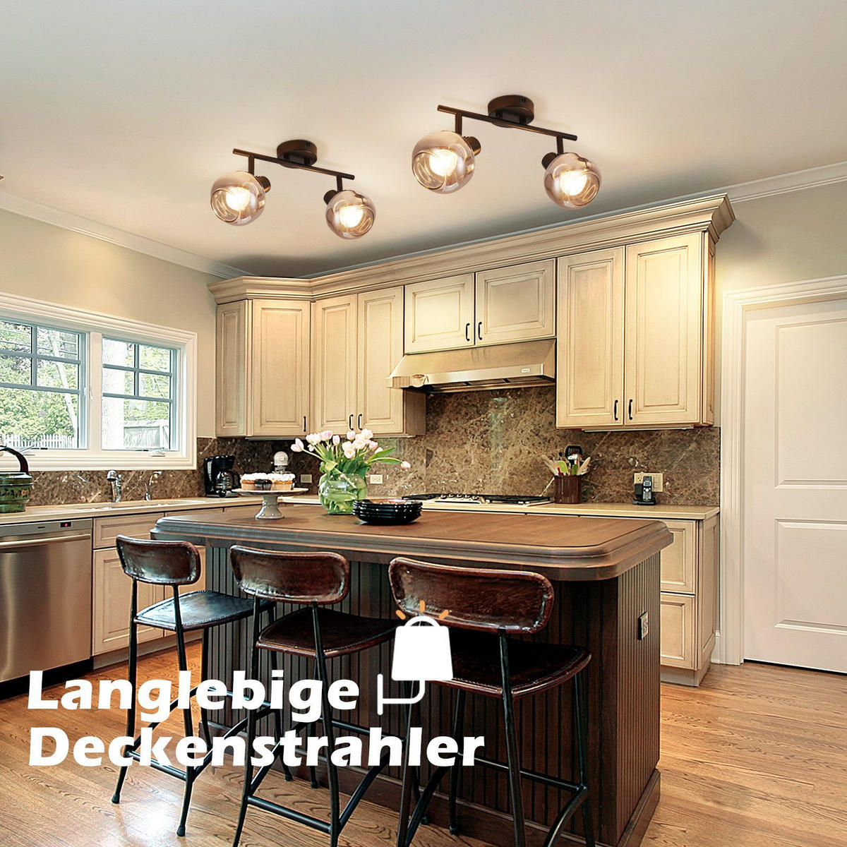 STRAHLER Cottbus 2-flammig 30.3/11/19.5 cm - Schwarz, Metall (30.3/11/19.5cm) - Nettlife