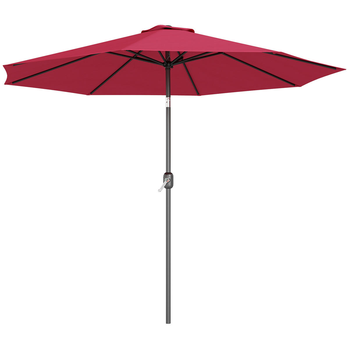 SONNENSCHIRM DE-11398 neigbar, mit Kurbel, Ø 3 m Bordeaux - Rot, Metall (295/295cm) - ComfortXL