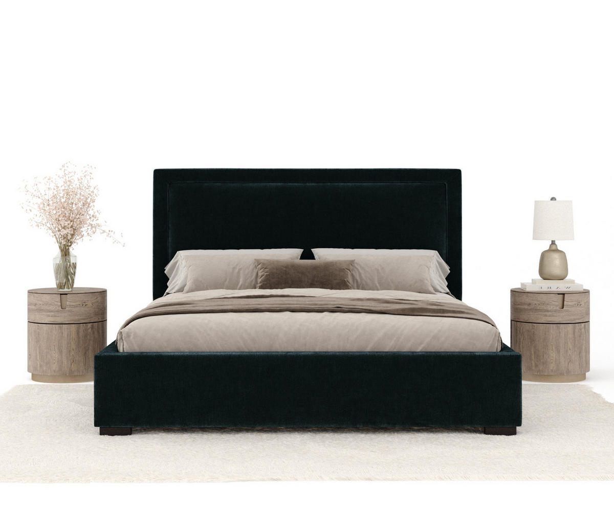 POLSTERBETT Ordina Türkisfarben 120/200 cm im Chenille-Stoff - Türkis/Schwarz, Holz/Holzwerkstoff (120/200cm) - Maison de Reve