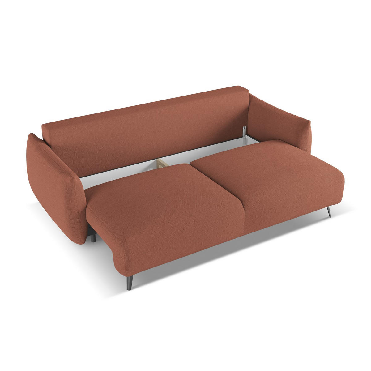 3-SITZER SOFA mit Schlaffunktion Chenille Stoff Pink - Pink/Hellrosa, Textil/Metall (230/86/105cm) - LaMiaSofa