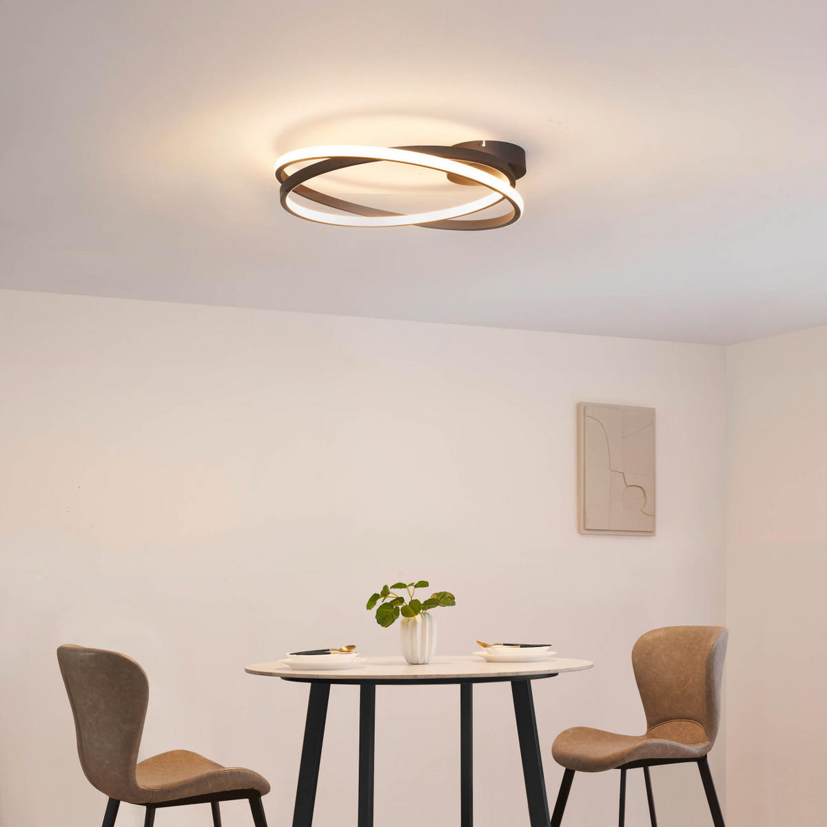 DECKENLEUCHTE Unity, Schwarz, 50.8cm - Schwarz, Metall (50.8/50.3/13cm) - KOSILUM