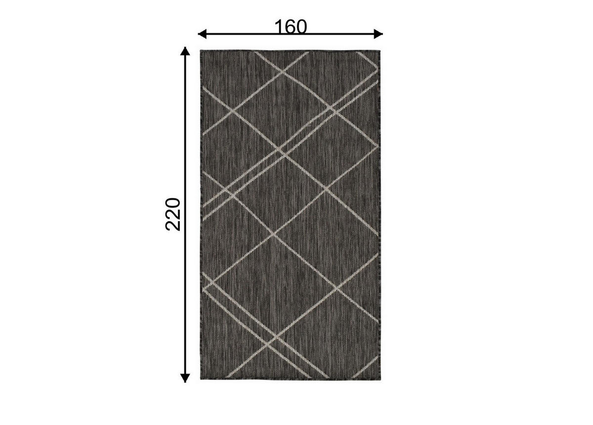 OUTDOOR-TEPPICH Terrace Pebble/L. Grey 160x220 cm - Multicolor, Textil (160/220cm) - Vercai Rugs
