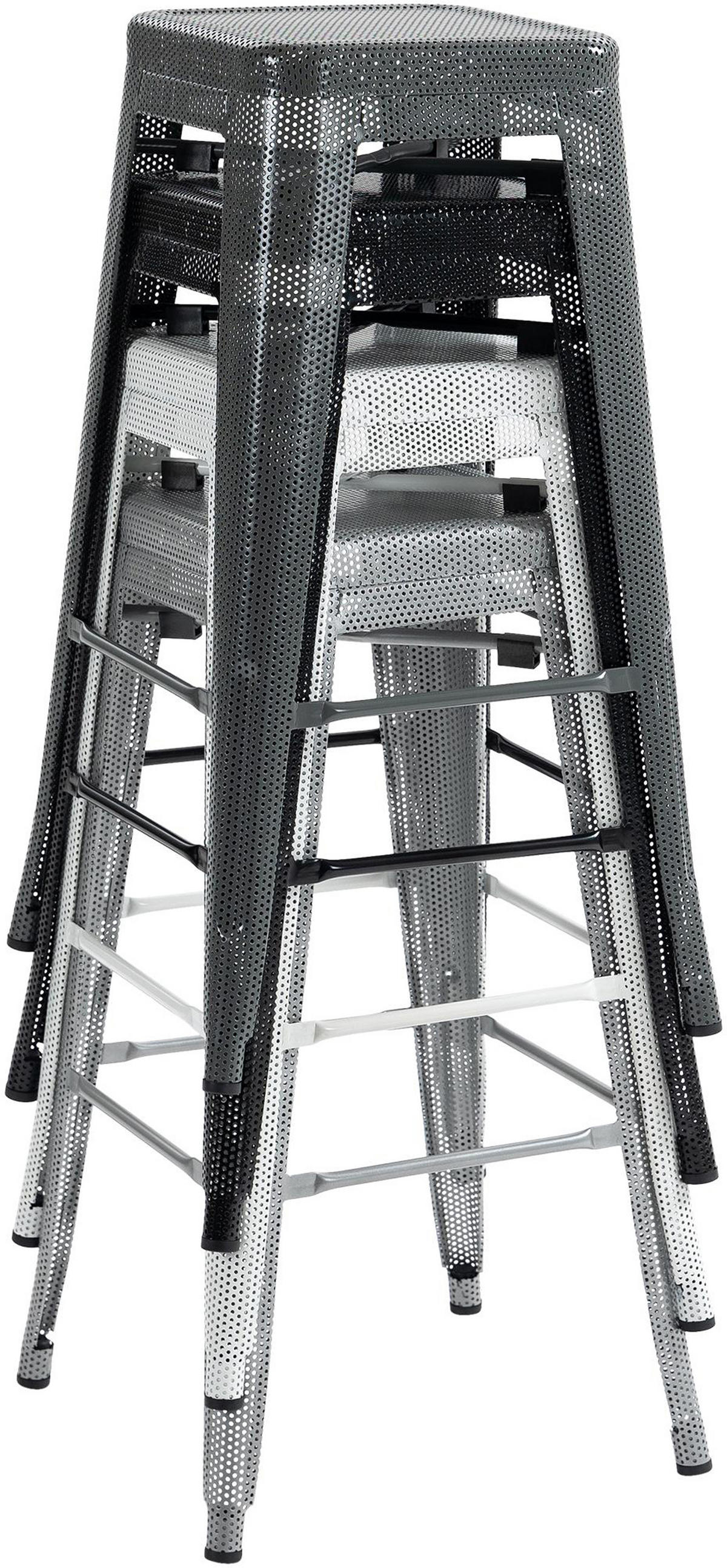 BARHOCKER Fluton schwarz - Schwarz, Kunststoff/Metall (43/77/43cm) - TPFLiving
