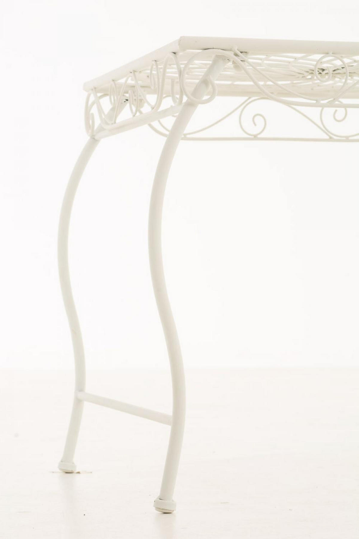 GARTENTISCH eckig 49/45/46 cm Metall Weiß - Creme, Metall (45/49/46cm) - CLP