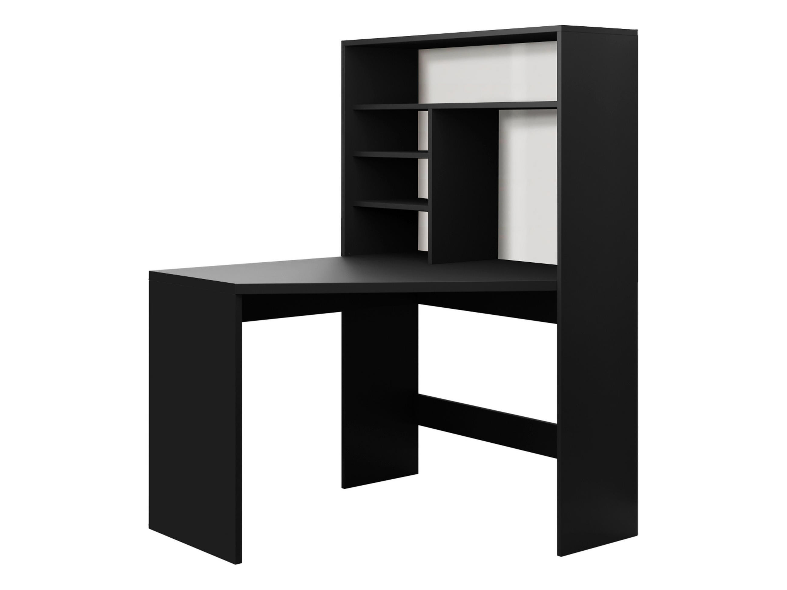 ECKSCHREIBTISCH MIT REGAL Zayden - Schwarz, Holzwerkstoff (101/96/141cm) - MIRJAN24