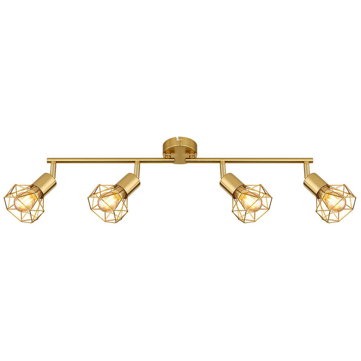 LED DECKENLEUCHTE Metall Gold 4-Flammig Gitter - Goldfarben, Metall (60/8/19.5cm) - Globo Lighting