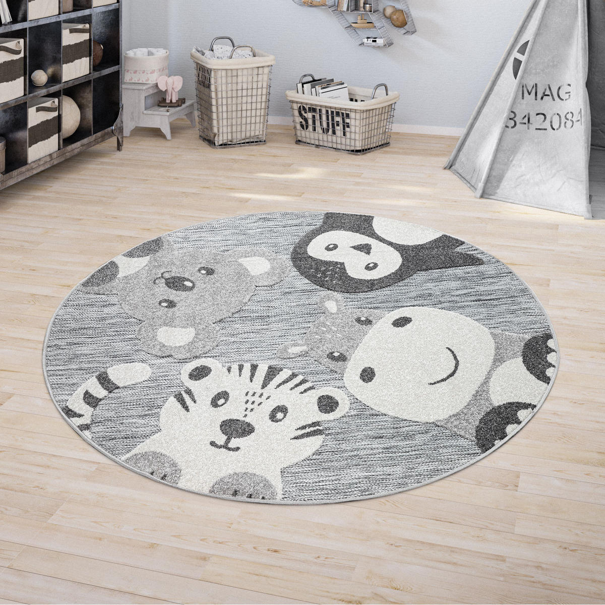 KINDERTEPPICH 200/200 cm Tweet 461 - Grau, Textil (200/200cm) - Paco Home