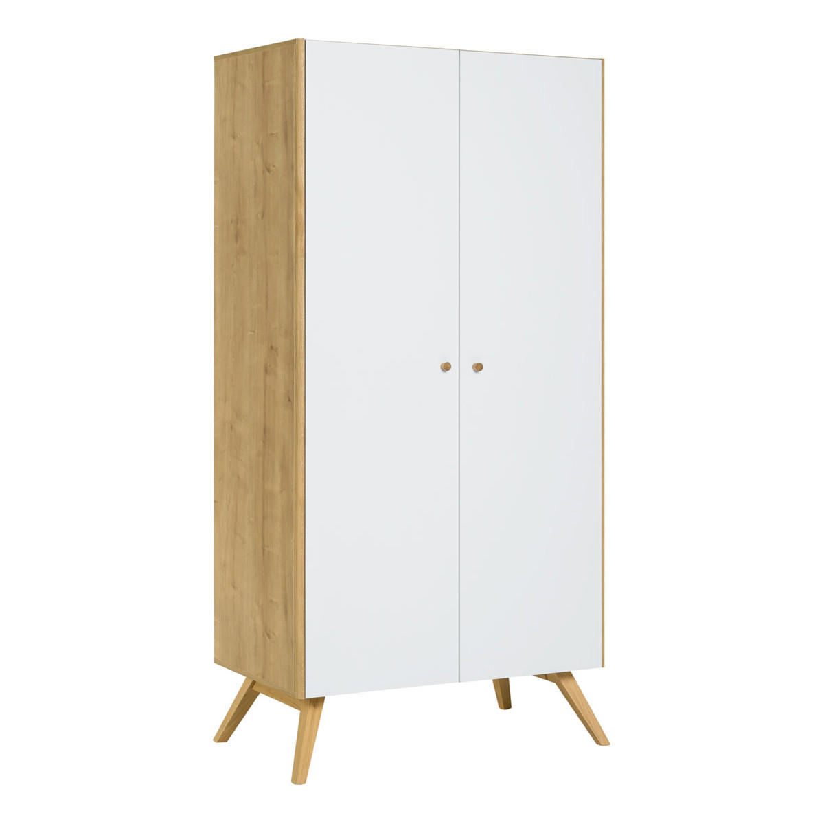 SCHRANK 2 Türen Weiß - Weiß, Holzwerkstoff (58/207.5/101cm) - Petits-meubles