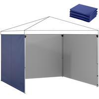 SEITENTEILE-FÜR-PAVILLON 3er Set Oxford-Gewebe Blau - Dunkelblau, Textil (200/1/300cm) - Outsunny