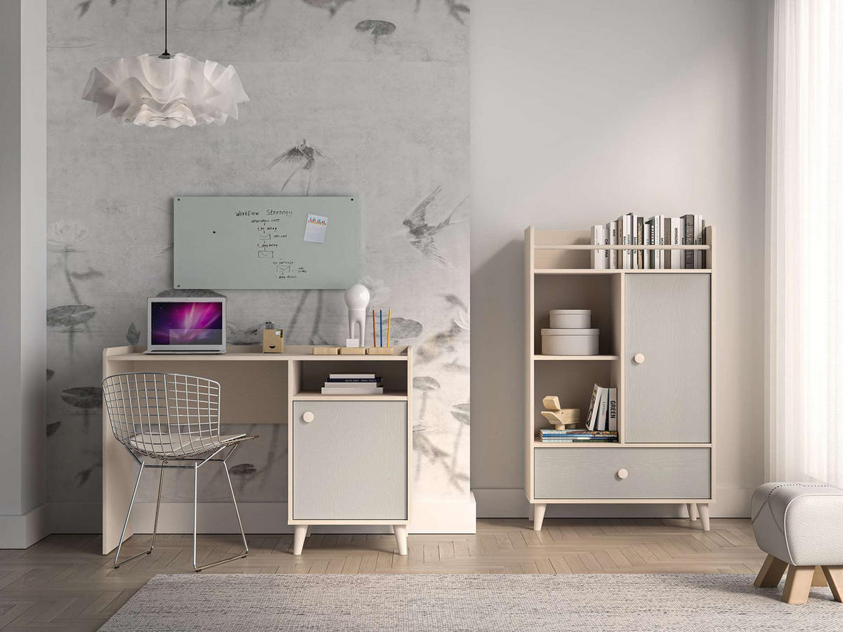 SCHREIBTISCH – 58 x 120 cm – Mevel – Grau - Grau, Holzwerkstoff (58/120/80cm) - hi-markt