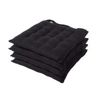 STUHLKISSEN 4er-Set schwarz 40/40/6,5 cm - Schwarz, Textil (40/40/6.5cm) - Homescapes