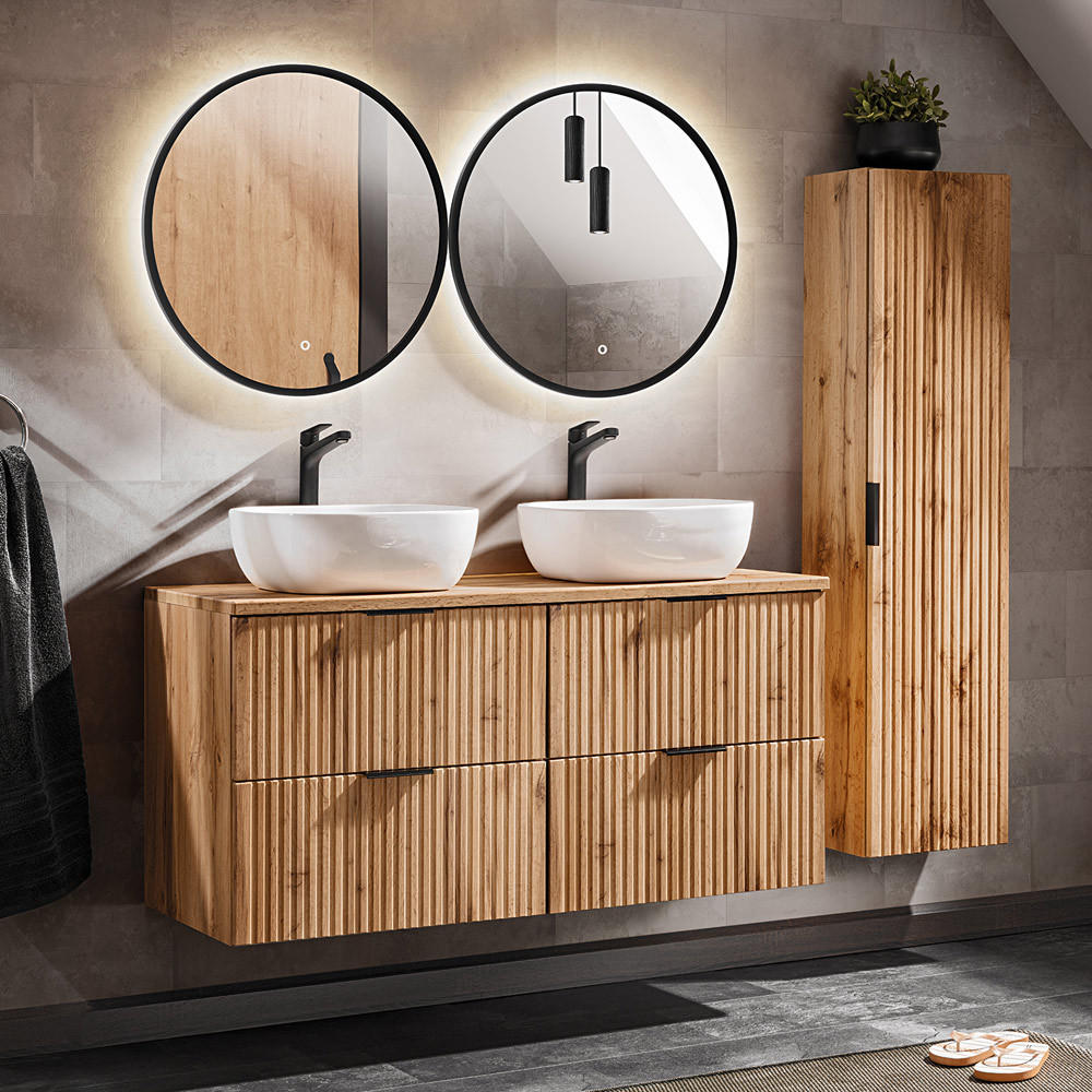 BADMÖBEL-SET 4-TLG. Adelaide-56 - Braun, Holzwerkstoff (170/200/47cm) - Lomado