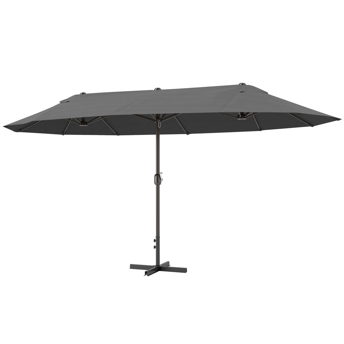 SONNENSCHIRM DE-11404 rechteckig, XXL, mit Kurbel Grau - Grau, Metall (270/460cm) - ComfortXL