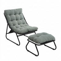 SESSELSET, Relaxsessel mit Hocker,Stahlrahmen,Cord,Hellgrün - Grün, Metall (78/86/65cm) - LVHOM