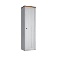 SCHRANK 1 Tür Léandre Weiß und Holz - Weiß, Holzwerkstoff (50.2/198.1/43.3cm) - Petits-meubles