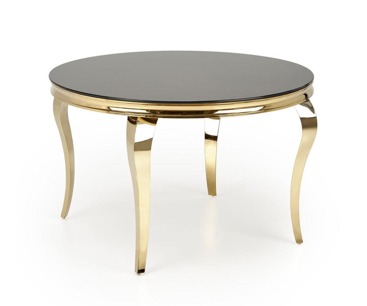 Feldmann-Wohnen Esstisch Schwarz, Gold 120x76x120 cm
