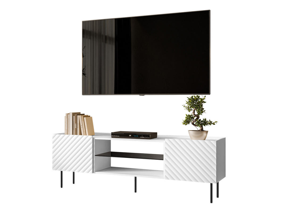 TV-LOWBOARD Lucca 180 2D EF - Schwarz/Weiß, Holz/Holzwerkstoff (181/59/40cm) - MIRJAN24